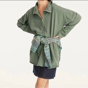 J. Crew University terry long half-zip tunic